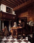 Cornelis de Man A Man Weighing Gold. oil painting reproduction